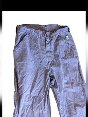 Vntg 70s 'A Smile' Grin & Wear It High Rise Purple Cotton Pants Ice Cream Cone
